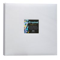 Kleer-Vu Fabric Scrapbook, PostBound with Window, Size: 12x12" with 10 Seamless, Top Loading Plastic Pages with Heavy White Paper Inserts, Color: White