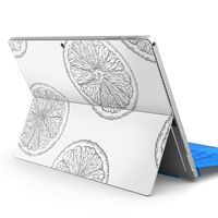 igsticker Ultra Thin Premium Protective Back Stickers Skins Universal Tablet Decal Cover for Microsoft Surface Pro 4/ Pro 2017/ Pro 6(2018) 012533 Lemon　Fruit　Gray