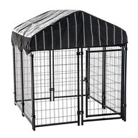 Lucky Dog 60445 4'6" x 4' x 4' Welded Wire Dog Kennel with Heavy Duty Cover, Black