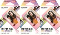 Fujifilm Instax Mini Instant Macaron Film, 10 Sheets, 3 Value Set