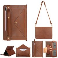 Galaxy Tab S6 Protective Cover, SAMMID PU Leather Wallet w/Card Slot Pocket/Pen Holder/Hand Strap/Buckle Closure Shoulder Bag Book Case for 10.5 inch Samsung SM-T860/T865/T867 (Coffee)