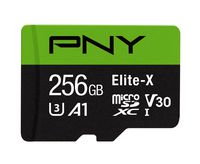 PNY Elite-X microSD 256GB, U3, V30, A1, Class 10, up to 100MB/s - P-SDU256U3100EX-GE