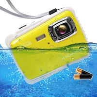 ISHARE Kids Camera, 12MP 1080P Waterproof Digital Camera with 2" LCD, 8X Digital Zoom, Flash and Mic for Kids Girls Boys（Yellow & 2×Batteries）...