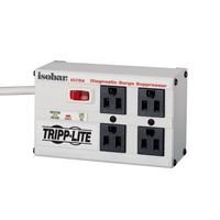 Tripp Lite Isobar 4 Outlet Surge Protector Power Strip, 6ft Cord, Right-Angle Plug, Metal, Lifetime Limited Warranty & $50,000 INSURANCE (ISOBAR4ULTRA)
