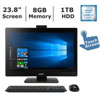 Acer Veriton Z4820G 23.8 inch Full HD Touchscreen All-in-One Professional/Business Desktop, Intel Quad Core i7 Processor up to 4 GHz, 8GB Memory, 1TB Hard Drive, DVD-RW, Windows 7/10 Professional