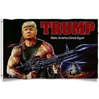 Kaiyuan Dynasty Trump Flag Rocket Gun Tank Donald Trump Flags Support for President 2020 Banner - Make America Great Again Rocket Launcher 3 x 5 feet with Two Brass Grommets