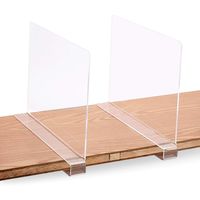 SWAWIS 2Pcs Acrylic Shelf Divider Separators 0.75" Clear Shelf Divider Closets Shelf Separator to Organize Clothes, Books,Towels and Hats, Purses, Acrylic Shelf Divider for Home and Office