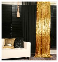 ShinyBeauty Glitter Gold 4FTx8FT Curtains Wedding Ceremony Backdrop 8ft Sequin Panels Sequin Curtain Backdrop-190321E