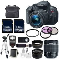 Canon EOS Rebel T5i 18 MP CMOS Digital SLR Camera w/EF-S 18-55mm f/3.5-5.6 Lens + 58mm Wide Angle + 58mm UV Filter (International Model)