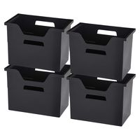 IRIS USA, Inc. OTFB-L Desktop File Box, Large, Black, 4 Pack