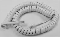 2 Pack of White Short (9' Ft) Generic Handset Phone Cord Fits Nearly All Landline Phones Curly Coil Spring Spiral Telephone Receiver Wire Cable 4P4C RJ9 Universal Compatible Lot by DIY-BizPhones