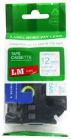 LM Tapes - Compatible with Brother PT-D210 1/2" (12mm 0.47 Laminated) Blue on Clear Compatible TZe P-Touch Tape for ptouch Model PTD210 Label Maker with Great Tape Guide Included