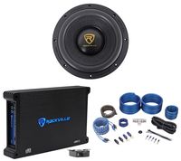 Rockville W10K9D4 10" 3200 Watt Car Audio Subwoofer+Mono Amplifier+Amp Kit
