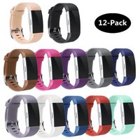 TECKMICO Fitbit Charge 2 Bands,12PCS Multicolor Replacement Bands for Fitbit Charge 2 Fitness Men Women (12-Pack Bands, Large)
