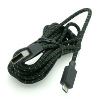 Genuine 9ft Braided Micro USB Charging Cable for Microsoft Xbox One Elite Controller Power Cord Black