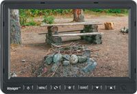 Voyager VOM74TQ 7" LCD Observation Monitor, Aspect Ratio 16:9, Resolution 480 x 234, Brightness 450 cd/m2, Contrast Ratio 400:1, Built-in Speakers, Backlit Controls, Removable Sun-visor Included