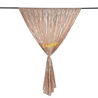 LQIAO 4x7ft Champagne Gold Shimmer Sequin Fabric Photo Backdrop,Wedding Photo Booth,Photography Background,Ceremony Background, Pocket 4x7FT(125x215cm))