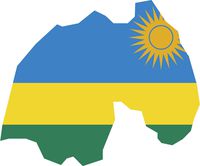 Map with flag inside rwanda 4x4.5 sticker decal die cut vinyl - Made and Shipped in USA