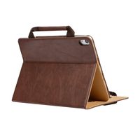 2018 iPad Pro 11 Case Wallet, TechCode Portable Business Style Handbag Slim PU Leather with Handle Pocket Stand Carrying Case Cover with Auto Sleep/Wake Function for iPad Pro 11 inch 2018,Brown