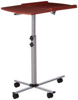 Flash Furniture Angle and Height Adjustable Mobile Laptop Computer Table with Cherry Top