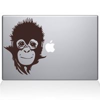 The Decal Guru Save The Baby Monkey MacBook Decal Vinyl Sticker - 15" MacBook Pro (2016 & Newer) - Brown (1164-MAC-15X-BRO)