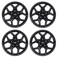 RockTrix RT105 17 inch Wheels for Jeep Wrangler JK JL 5x5 Bolt Pattern 17x9 (-12mm Offset, 4.5in Backspace) 71.5mm Bore, Matte Black, Also fits Gladiator, Grand Cherokee WJ WK WK2, Commander XK - 4pcs