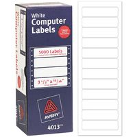 Avery 4013 Dot Matrix Mailing Labels, 1 Across, 15/16 x 3 1/2, White (Box of 5000)