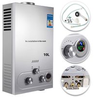 VEVOR Propane Hot Water Heater Tankless Instant Boiler Stainless Steel Liquefied Petroleum Gas Water Heater with Shower Head Kit Wall-Mounted Water Heater (10L)