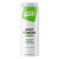 SweatBlock Body Powder for Women and Men, Talc-Free Cornstarch Powder for Deodorizing, Moisture Absorption and Staying Fresh. - 4 oz