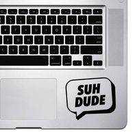 StickAny Palm Series Suh Dude Speech Bubble Sticker for MacBook Pro, Chromebook, and Laptops (Black)
