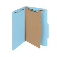 Smead 100% Recycled Pressboard Classification File Folder, 1 Divider, 2" Expansion, Legal Size, Blue, 10 per Box (18721)