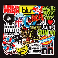 Band Stickers Pack Rock Roll Stickers Decals Laptop Cars Guitar Bumper Punk Classic Vinyl Waterproof Graffiti 100pcs
