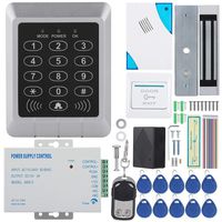 Electric Magnetic Door Lock Access Control Card Password Door Home Security System Kit with 180kg Magnetic Lock/Dingdong Doorbell/Remote Control/10 Keyfobs/1 Exit Button