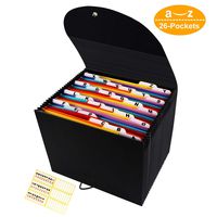 Accordian File Organizer 26 Pockets/Expanding File Folder A4 Letter Size/Portable Expandable Filling Box/Paper Accordion Document Coupon Bill Receipt Organizer,A-Z Alphabet Dividers Colored Tabs