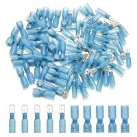 250 PCS Heat Shrink Spade Connectors - Sibaok 16-14 Gauge Quick Disconnect Wire Connectors - Electrical Spade Terminals - Male and Female Wire Connectors - Blue