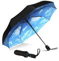Repel Windproof Travel Umbrella with Teflon Coating (Blue Sky)