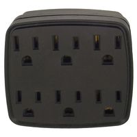 Shaxon PYF-57BK Wall Outlet Power Splitter, Black