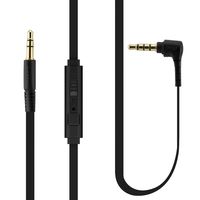 MEE audio 3.5mm AUX Replacement Headphone/Headset Audio Cable with In-Line Remote, Microphone, and Universal Volume Control for Apple, Android, and more (Black)