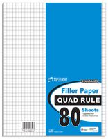 Top Flight Filler Paper, Quadrille Rule, 11 x 8.5 Inches, 80 Sheets (12650)