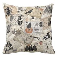 Howstar Happy Halloween Linen Pillow Cover Sofa Home Decorative Pillowcase 18 x 18 (B)