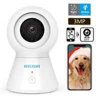 1536p Pet Camera, XYZCREAT 3MP Wireless Security Camera Indoor Night Vision Camera with 2-Way Audio FHD, WiFi Camera with PIN Protection/Free 30-Day Cloud Storage, Monitor for Home/Baby/Elder