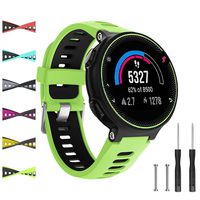 Watbro Compatible with Garmin Forerunner 235 Watch Bands, Soft Silicone Replacement Watch Band Strap Wristband for Garmin Forerunner 235/235 Lite/ 220/230/ 620/630/ 735XT for Men Women