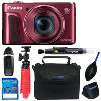 Canon Powershot SX720 (Red) + 12" Tripod + 16GB Memory Card + Pixi-Basic Accessory Bundle