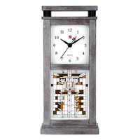 Bulova Frank Lloyd Wright B4835 Waterlilies Bluetooth Wireless Speaker Clock, 9.75", Grey