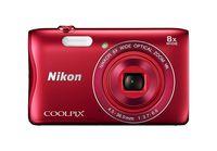 Nikon COOLPIX S3700 20.1 MP Wi-Fi Digital Camera with 8X Optical Zoom and 720P Video (Red)