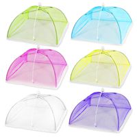 (6 Pack) Esfun 17" Colored Mesh Screen Food Cover Tents for Outdoors, Reusable and Collapsible Picnic Food Net Cover Umbrella Protect Your Food and Fruit From Flies,Mosquitoes and Bugs