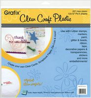 Grafix Clear Craft Plastic .007 Thickness 12-Inch by 12-Inch, Pack of 4