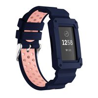 KisFace Accessaries for Charge 3 Bands,Classic Anti Impact Design with Sillicone Rugged Protective Frame Case for Fitbit Charge 3 Wristband