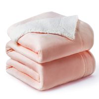 Bedsure Sherpa Fleece Blanket Queen Size Dusty Pink Plush Blanket Fuzzy Soft Blanket Microfiber