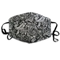 YUIOP Black Paisley Pattern Printed Mask Neutral Mask for Men and Women Polyester Dust-Proof Breathable Mask